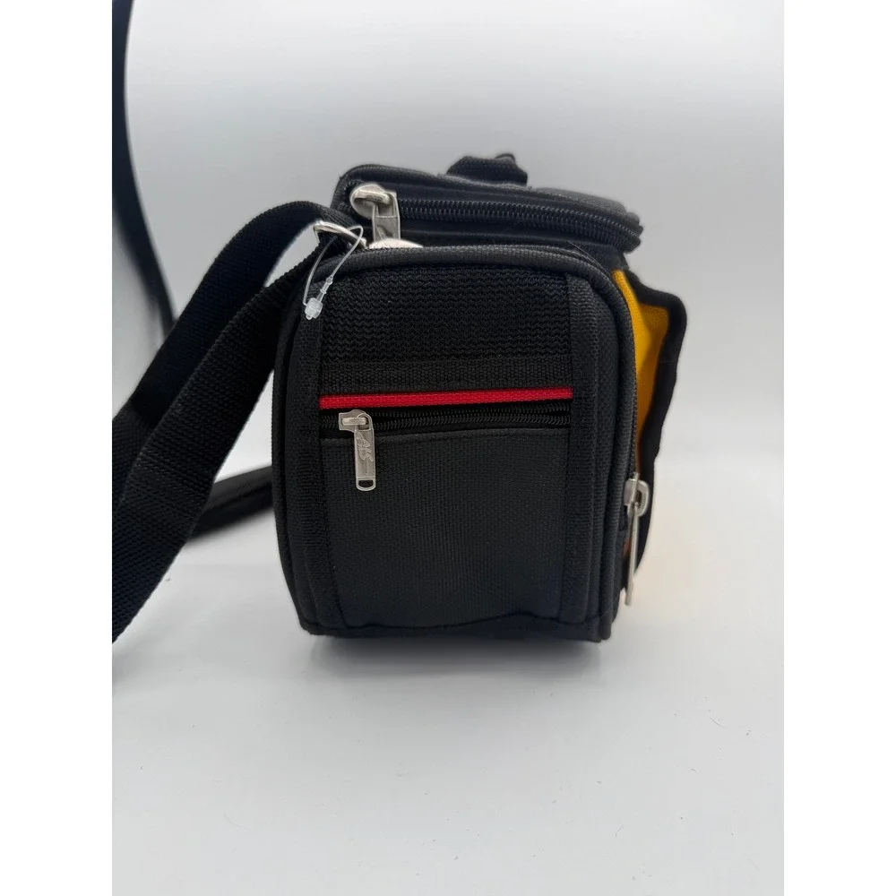 NASCAR Black Yellow Canvas Multi-Pocket Camera Gear Bag Shoulder Strap Racing